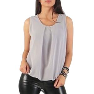 NWT TALBOTS Women's Silk Sleeveless Gray Top